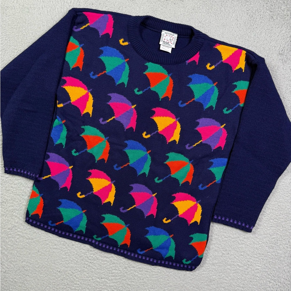 Kids vintage 90s‎ AOP umbrella knit Sweater